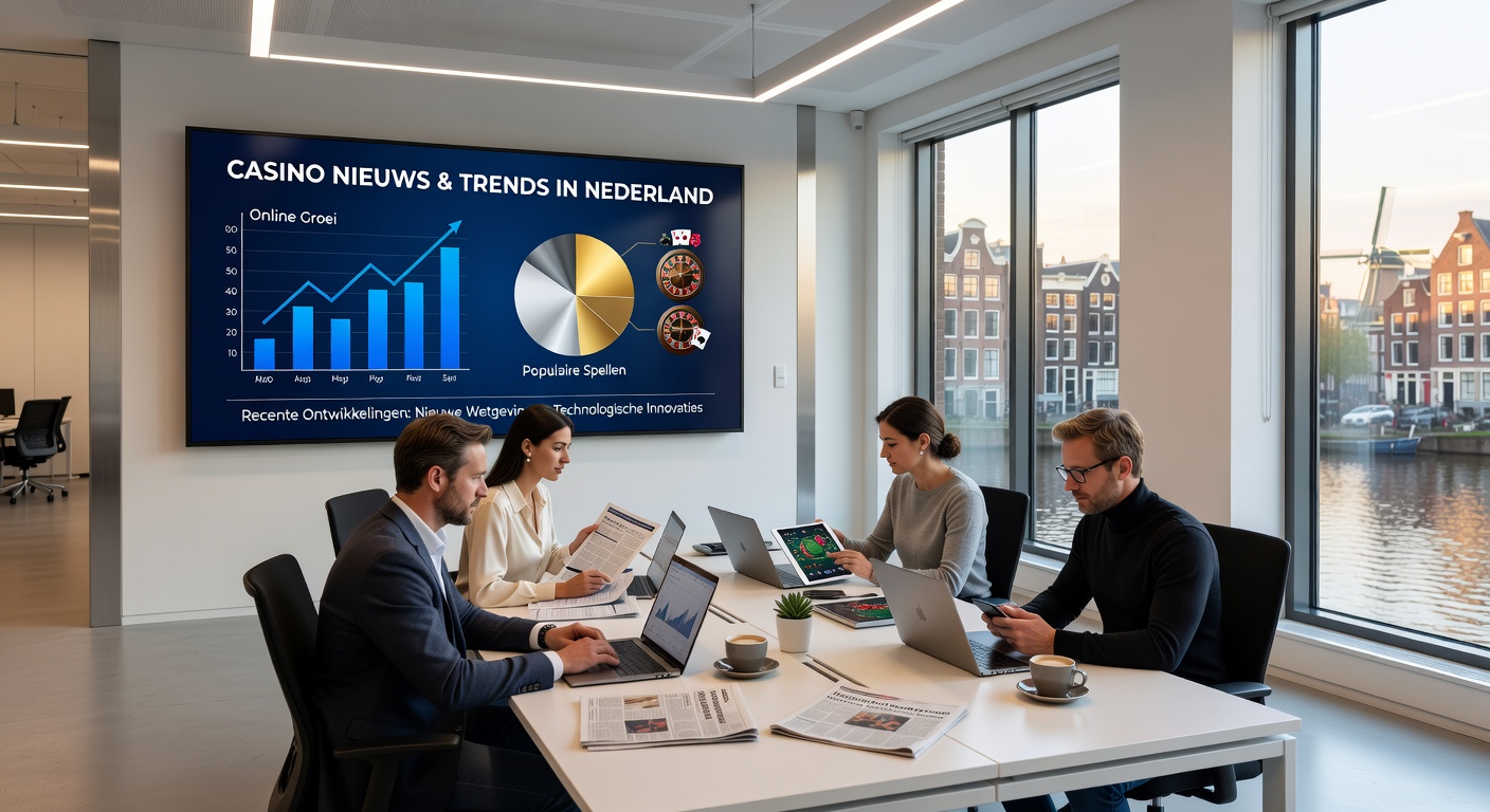 Trofee en pokerchips van het WSOP Circuit event in Holland Casino Amsterdam, met spotlights op de Main Event overwinning van Pedro Olaio Jorge