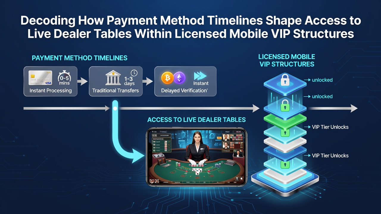 Illustratie van mobiele betalingsprocessen en live dealer interfaces in Nederlandse VIP-structuren