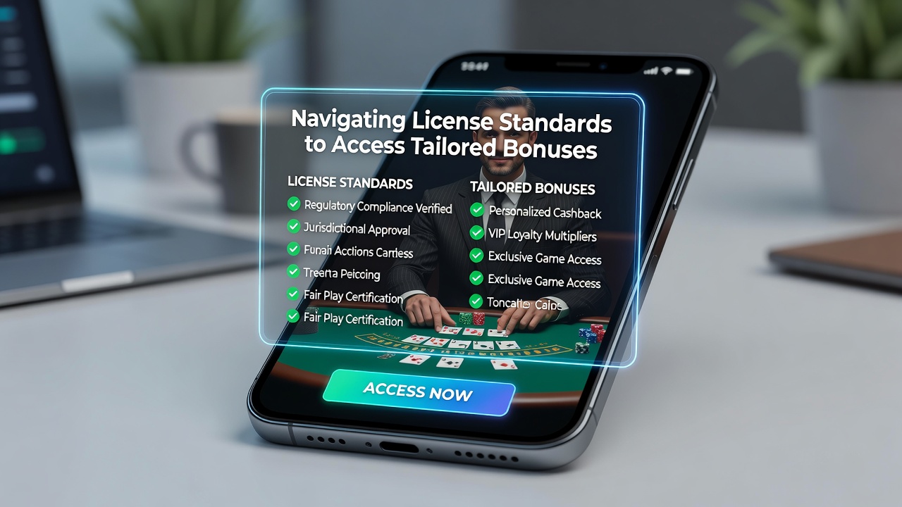 Mobiele live dealer interface met bonussen en licentie-indicatoren