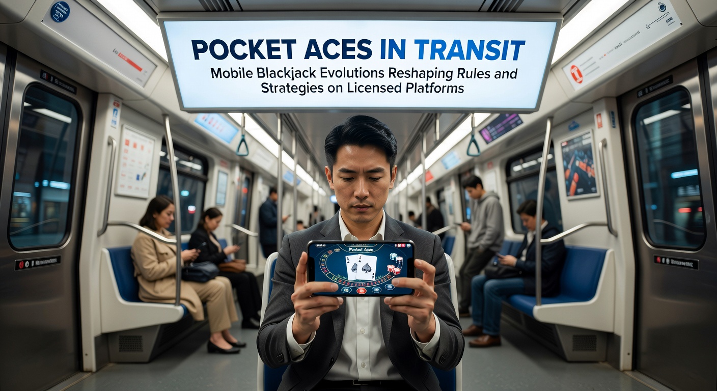 Smartphone met dynamische mobiele blackjack-interface, kaarten en chips in beweging tijdens een snelle ronde